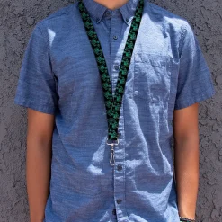 Lanyard - 1.0" - Rick and Morty Psychedelic Monster Pose Black/Greens