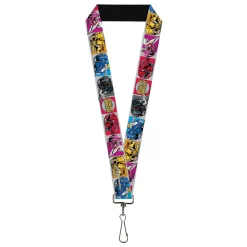 Lanyard - 1.0" - SABAN'S POWER RANGERS Ranger Zord and Icon Blocks and Title Logo