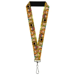 Lanyard - 1.0" - Scooby Doo Character Faces Close-Up Green