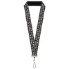 Lanyard - 1.0" - Skelanimals Animal Poses Stacked Black/White/Red
