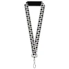 Lanyard - 1.0" - Skelanimals Face Logo Checker White/Black