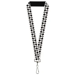 Lanyard - 1.0" - Skelanimals Face Logo Checker White/Black
