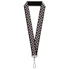 Lanyard - 1.0" - Skelanimals Face Logo and Heart Black/White/Red