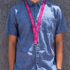 Lanyard - 1.0" - SLAY QUEEN Bubble Text Pink/White
