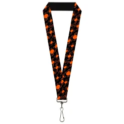 Lanyard - 1.0" - Spider Silhouettes Black/Orange