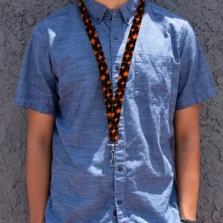 Lanyard - 1.0" - Spider Silhouettes Black/Orange
