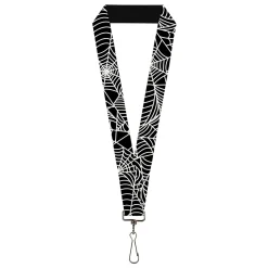 Lanyard - 1.0" - Spider Webs Black/White