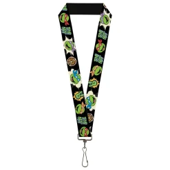 Lanyard - 1.0" - Teenage Mutant Ninja Turtles Faces and Icons Black/Multi Color