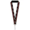 Lanyard - 1.0" - Thin Red Line Flag Weathered Black/Gray/Red