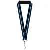 Lanyard - 1.0" - Thin White Line Flag Weathered Black/Blue/White