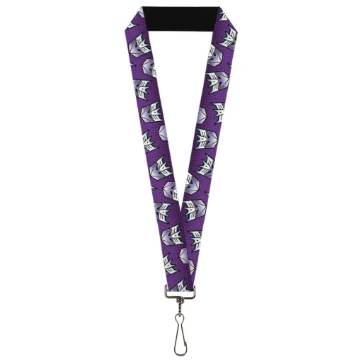 Lanyard - 1.0" - Transformers Decepticons Icon Scattered Grids Purples