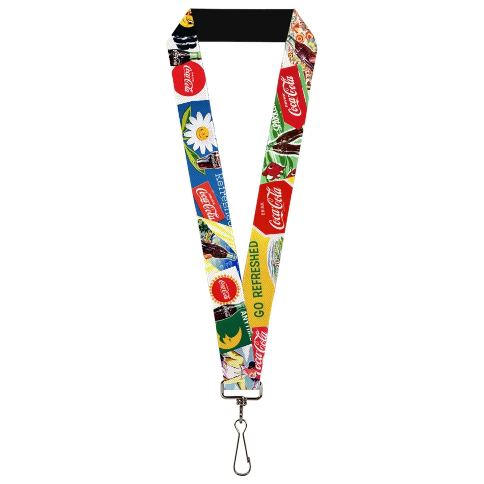 Lanyard - 1.0" - Vintage Coca-Cola GO REFRESHED Ads and Icons Collage