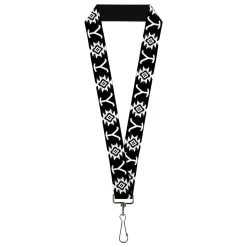 Lanyard - 1.0" - Yellowstone Dutton Ranch and Native American Icons Black/White