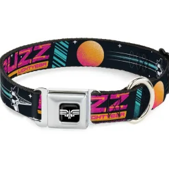 Lightyear Star Command Wings Logo Full Color Black/White Seatbelt Buckle Collar - BUZZ LIGHTYEAR Hyper Speed Spaceship Black/Multi Color