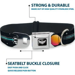 Lightyear Star Command Wings Logo Full Color Black/White Seatbelt Buckle Collar - BUZZ LIGHTYEAR Hyper Speed Spaceship Black/Multi Color