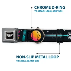 Lightyear Star Command Wings Logo Full Color Black/White Seatbelt Buckle Collar - BUZZ LIGHTYEAR Hyper Speed Spaceship Black/Multi Color