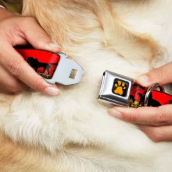 Lion King Paw Full Color Black Gold Seatbelt Buckle Collar - Mufasa & Simba JUST CAN'T WAIT TO BE KING/Family Silhouette