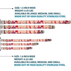 Looney Tunes Logo Full Color White Seatbelt Buckle Collar - Porky Pig Expressions Red