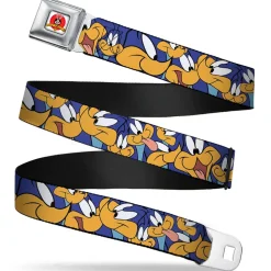 Looney Tunes Logo Full Color White Seatbelt Belt - Road Runner Expressions Stacked Webbing