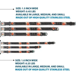 Looney Tunes Logo Full Color White Seatbelt Buckle Collar - YOSEMITE SAM w/Poses Gray