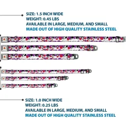 Looney Tunes Logo Full Color White Seatbelt Buckle Collar - Sylvester the Cat Expressions Purple