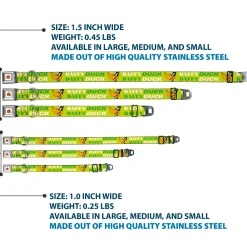 Looney Tunes Logo Full Color White Seatbelt Buckle Collar - DAFFY DUCK w/Face CLOSE-UP Greens