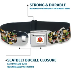 Looney Tunes Logo White Seatbelt Buckle Collar - Looney Tunes 6-Character Stacked Collage4