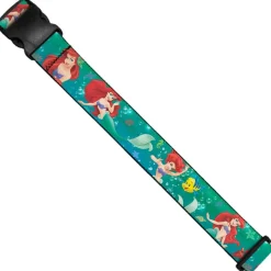 Luggage Strap - Ariel Poses w/Flounder Green/Blue Fade