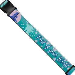 Luggage Strap - Little Mermaid Silhouette Scenes PART OF YOUR WORLD Blues