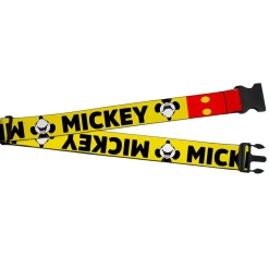 Luggage Strap - MICKEY Smiling Up Pose Flip Buttons Yellow Black Red
