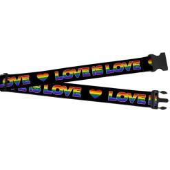 Luggage Strap - 2.0" - LOVE IS LOVE Heart Black Rainbow