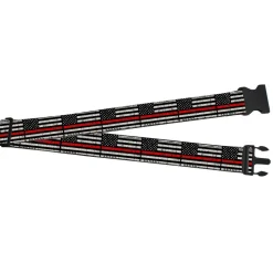 Luggage Strap - 2.0" - Thin Red Line Flag Weathered Black Gray Red