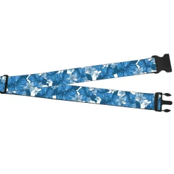 Luggage Strap - 2.0" - Hibiscus Collage White/Blues