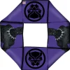 MARVEL AVENGERS Dog Toy Squeaky Octagon Flyer - Black Panther Standing Pose/Black Panther Icon Purple/Black