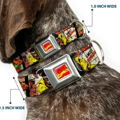 Marvel Comics Logo Full Color Seatbelt Buckle Collar - 5-Classic Luke Cage Comic Scene Blocks
