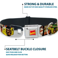 Marvel Comics Logo Full Color Seatbelt Buckle Collar - 5-Classic Luke Cage Comic Scene Blocks