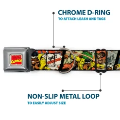 Marvel Comics Logo Full Color Seatbelt Buckle Collar - 5-Classic Luke Cage Comic Scene Blocks