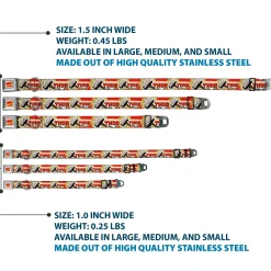 MARVEL COMICS Marvel Comics Logo Full Color Seatbelt Buckle Collar - THOR & Hammer Red/Yellow/White