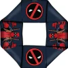 MARVEL DEADPOOL Dog Toy Squeaky Octagon Flyer - Deadpool This Guy Pose Logo2 Gray Red Black White