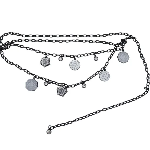 Metal Chain Belt - Black Chain with Supernatural Television Series Charms