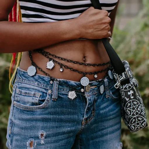 Metal Chain Belt - Black Chain with Supernatural Television Series Charms