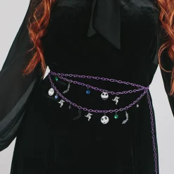 Metal Chain Belt - Purple Chain with The Nightmare Before Christmas Jack and Zero Charms
