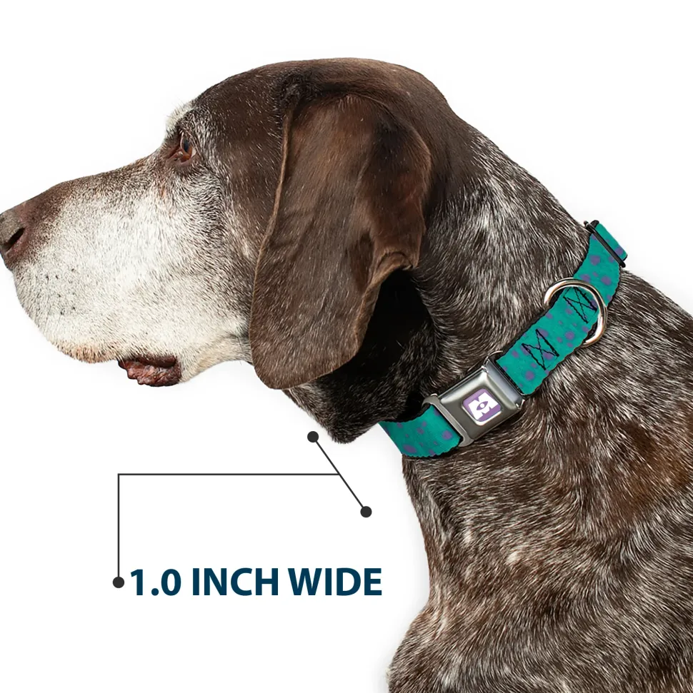 Monsters Inc. Icon Full Color Purple/White Seatbelt Buckle Collar - Monsters Inc. Sulley Bounding Spots Blue/Purple