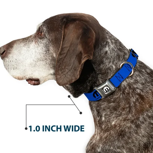 MOPAR Logo Full Color Black/White Seatbelt Buckle Collar - MOPAR Logo Repeat Blue/Black