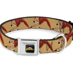 MY HERO ACADEMIA Title Logo Full Color Black Seatbelt Buckle Collar - My Hero Academia Keigo Takami Hawks Action Pose Orange
