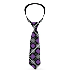 Necktie Standard - Argyle Black/Gray/Purple