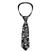 Necktie Standard - Bandana/Skulls Black/White