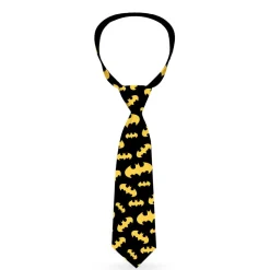 Necktie Standard - Bat Signal-1 Scattered Black Yellow