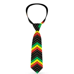 Necktie Standard - Chevron Weave Black/Rasta