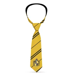 Necktie Standard - HUFFLEPUFF Crest Stripe7 Yellow Black